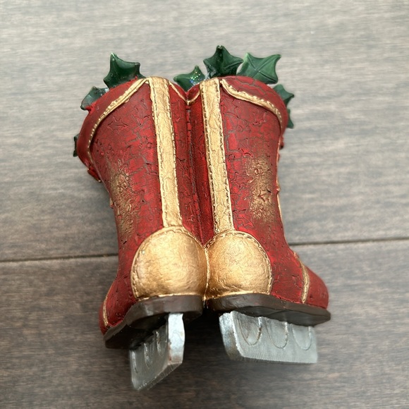 Christmas Ornament Ice Skating Holly Ice Skates Figure Skating Red Boots, Decor - Picture 7 of 11